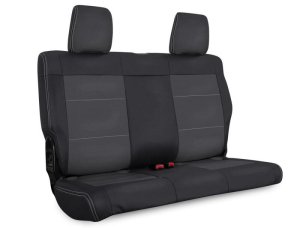 Jeep Wrangler JKU Rear Seat Covers - PRP Seats - Black/Grey - `11-`12